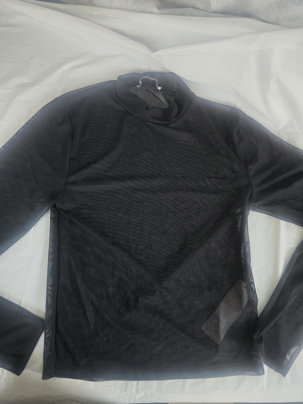 Abercrombie & Fitch Black Sheer Longsleeve Mock Neck Top